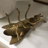 Original ashtray in the shape of a fly in brass