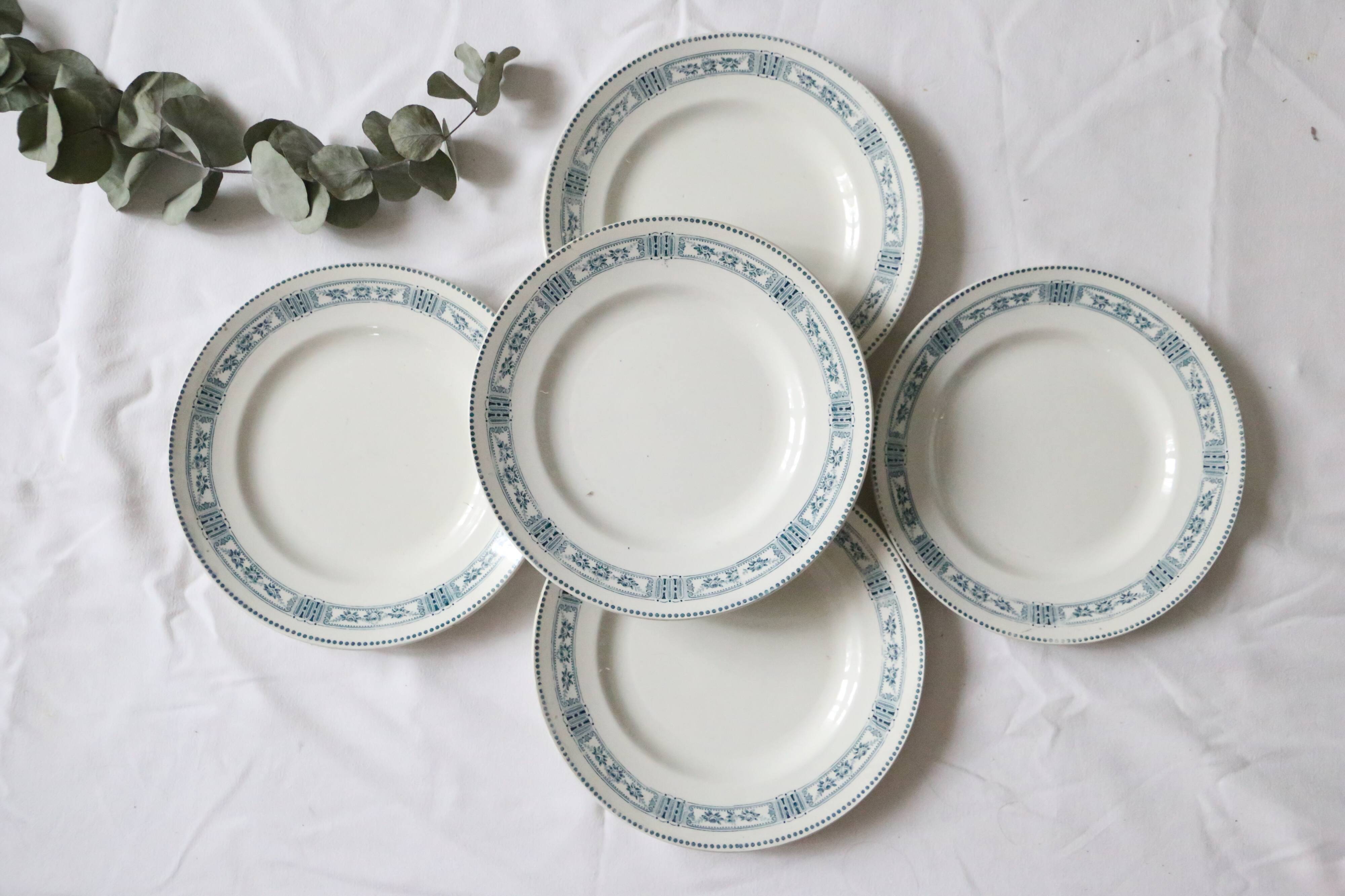 Flat plate x4, iron earth, Moulin des Loups, Motif Pasteur