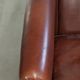 Characterful sheepskin club armchair in a dark cognac colour in English style