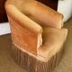 Yellow velvet toad armchair