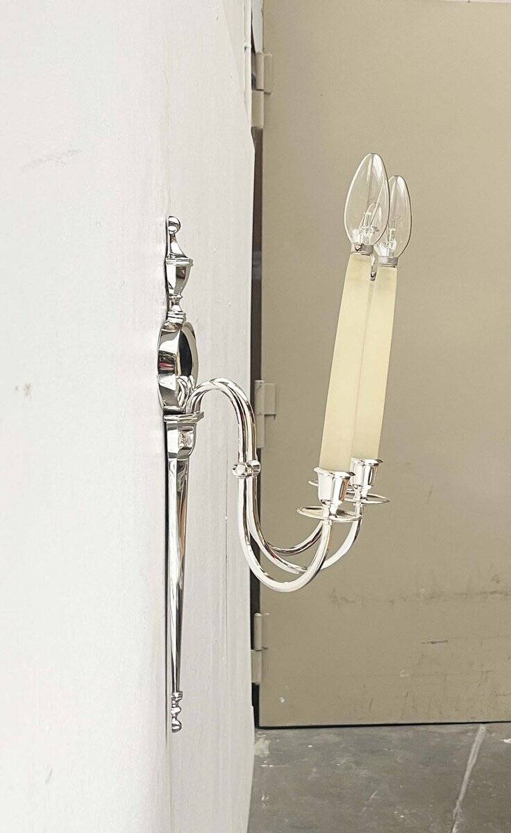 Vintage Italian neoclassical wall sconces in Hollywood Regency style, set of 3.