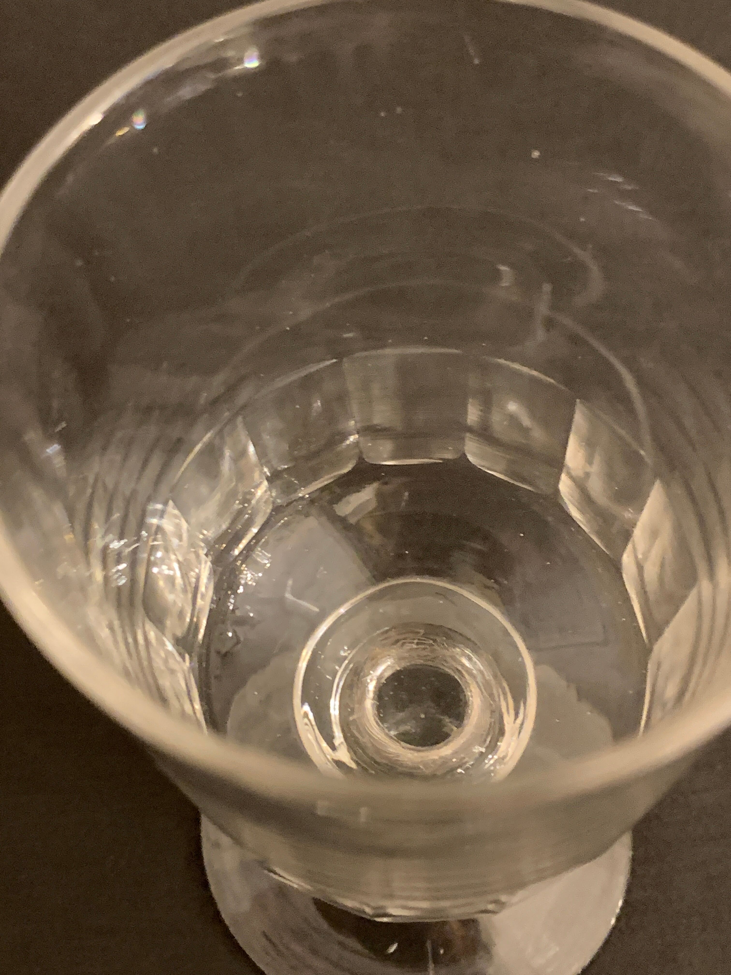 8 old blown glasses, with cut sides, Mirabeau model from Baccarat