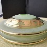 Globe pour suspension en verre granité années 30-40