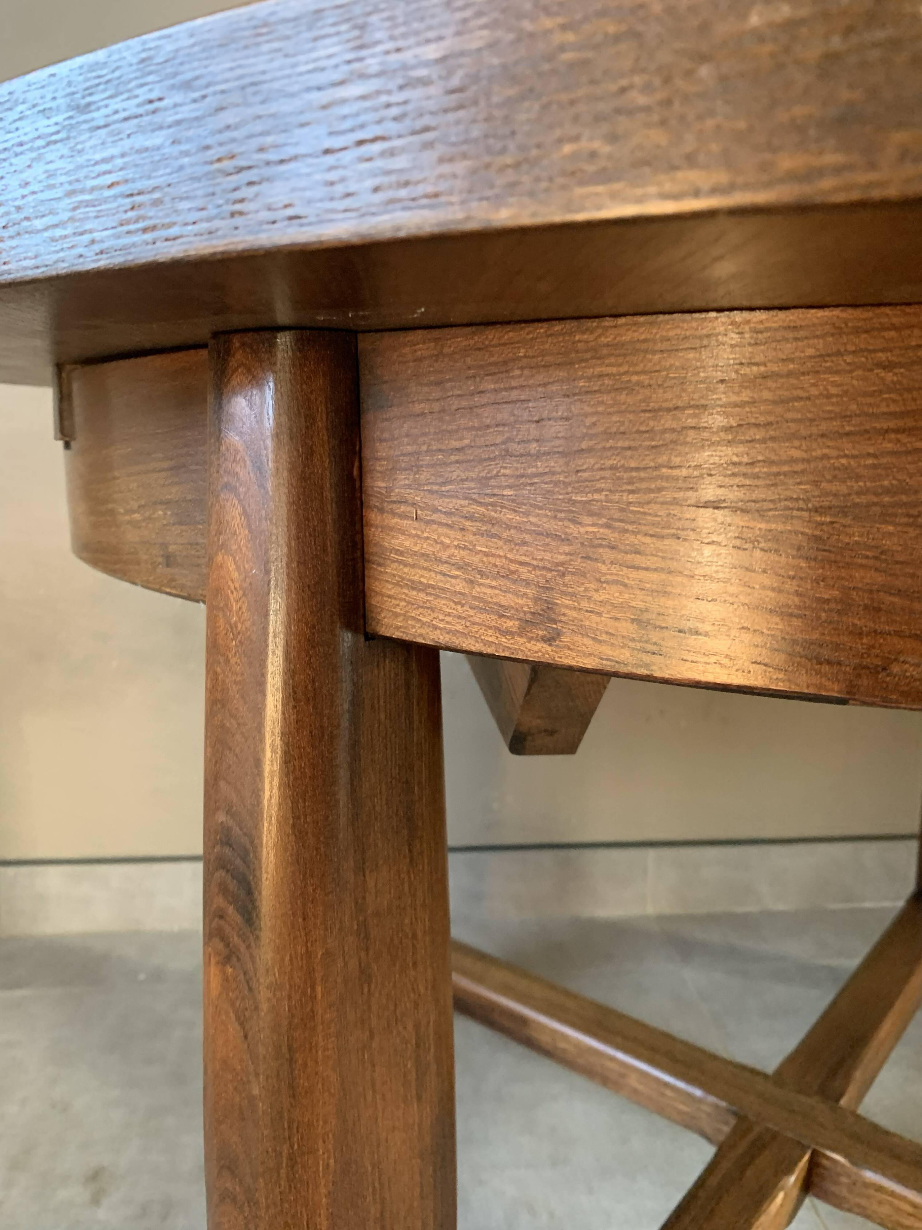 Vintage extendable wooden table from the 50s with independent extension