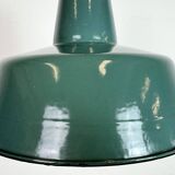 Large Industrial Petrol Enamel Factory Pendant Lamp, 1960s