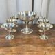 6 dessert cups in silver metal and assorted cut