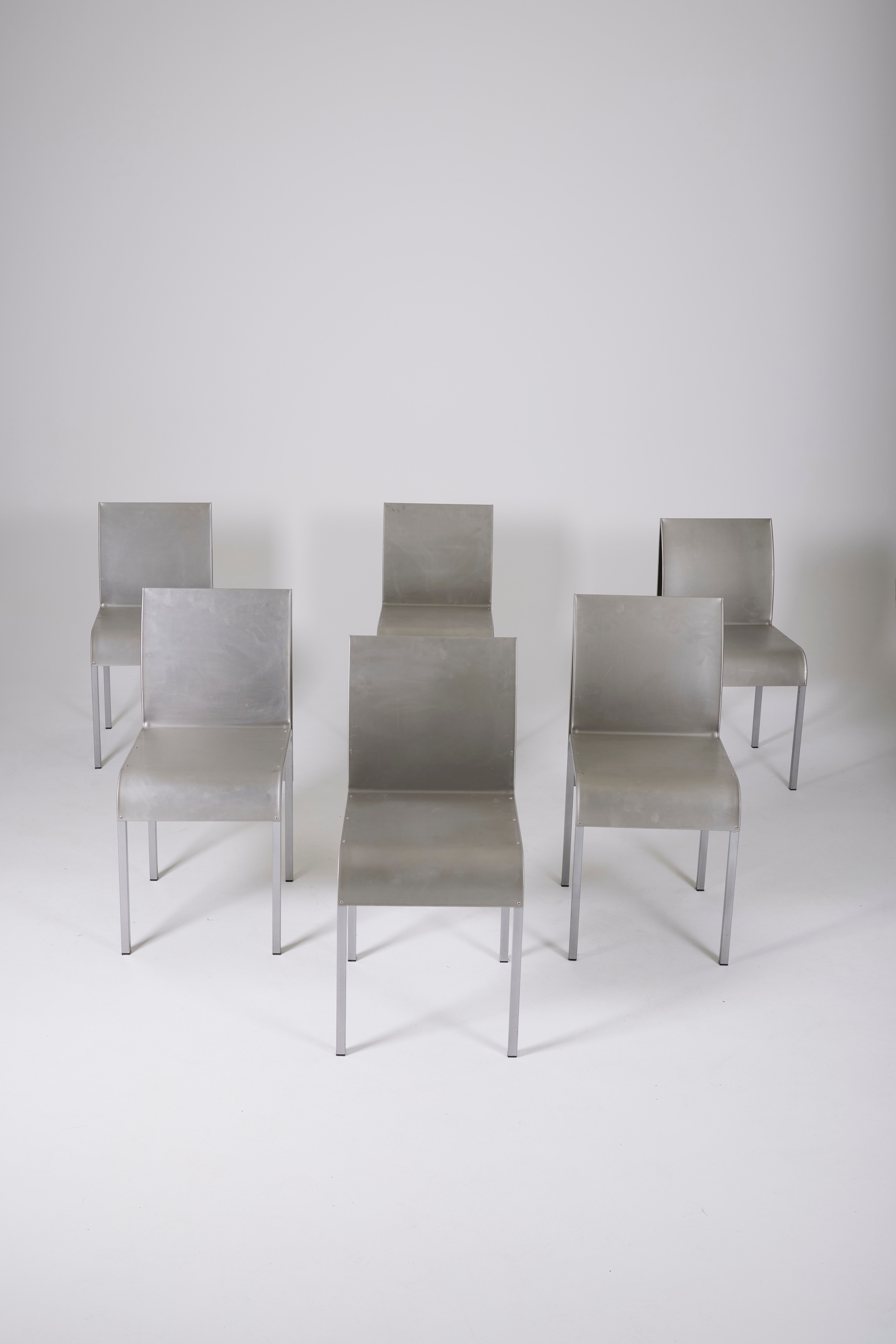 Ensemble de chaises en aluminium, Belgique 1980s