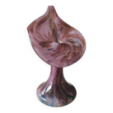 Volubilis vase in Murano glass. Pink speckled background. Height 21 cm.