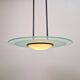 Vintage Italian Glass Disc UFO Pendant Lamp, 1980s