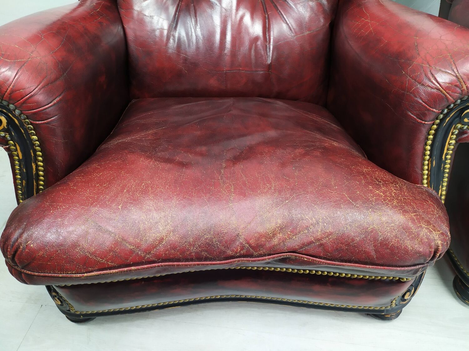 Chesterfield sofa and armchair
