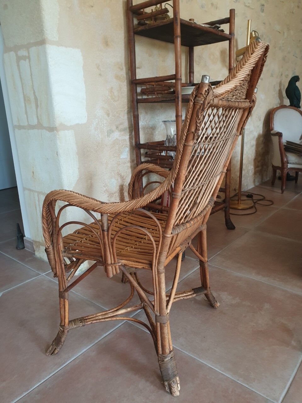 Rattan armchair 20s