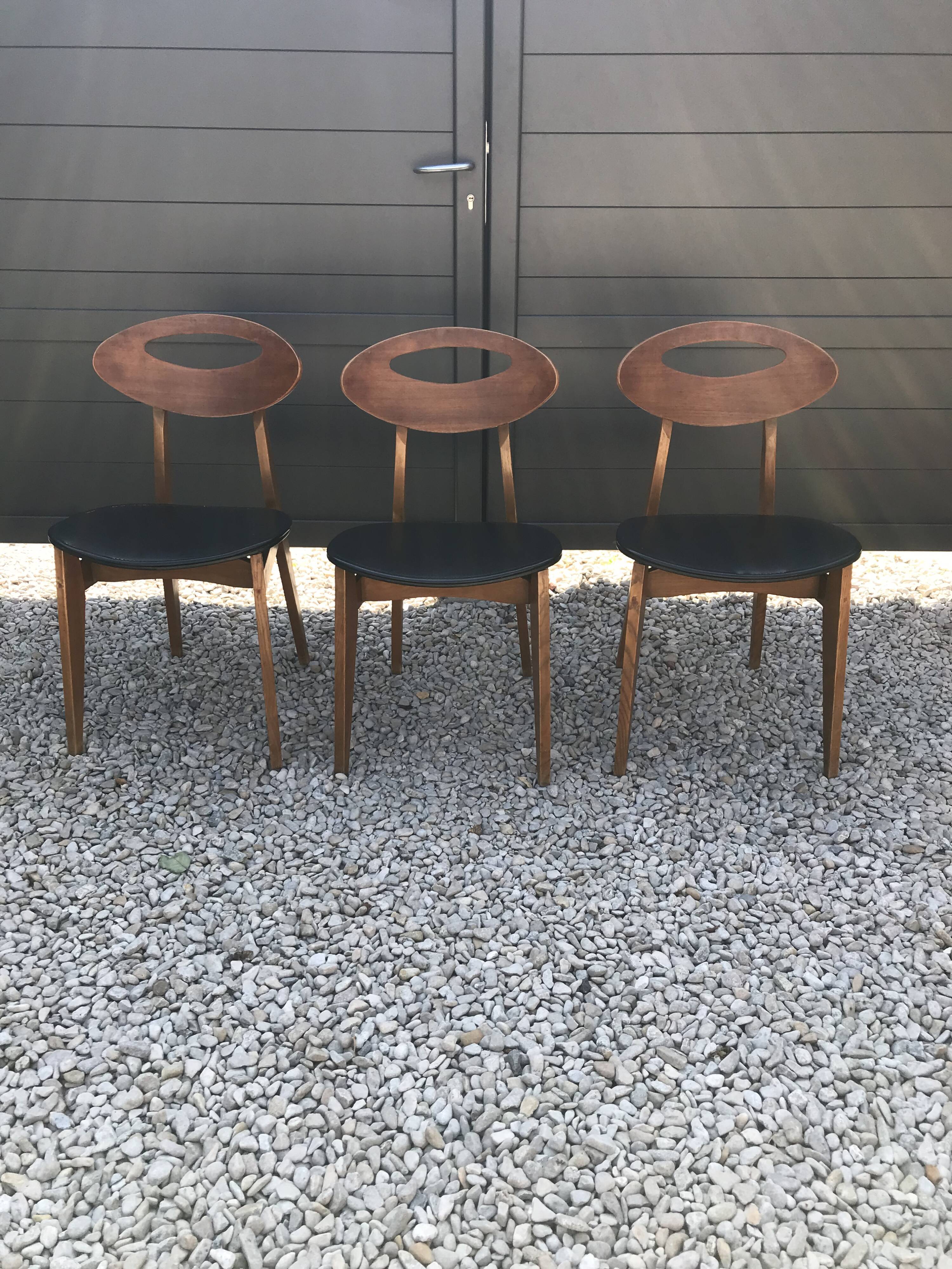 Set of 3 Roger Landault chairs for Sentou
