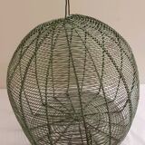 Spherical bird cage green metal