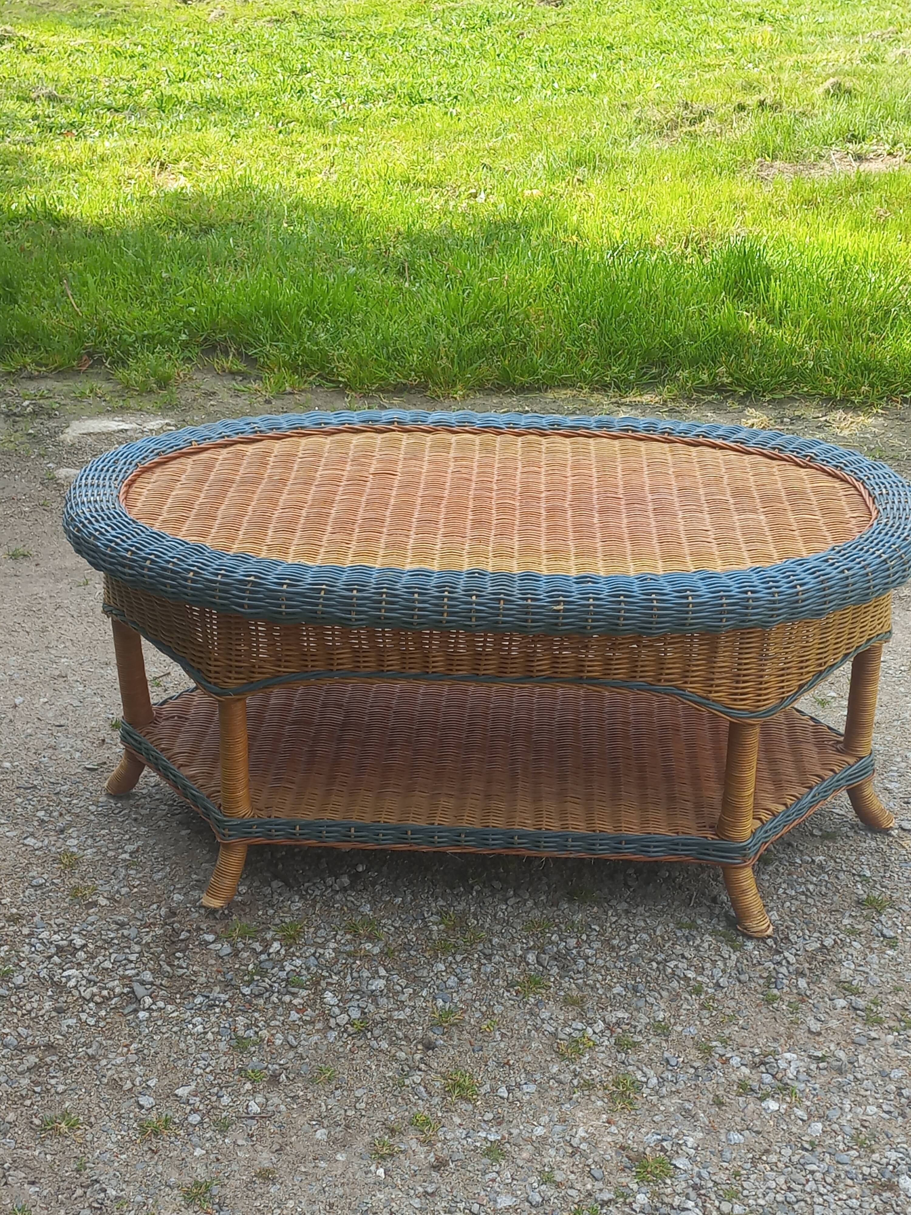 Two-tone rattan coffee table