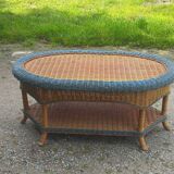 Two-tone rattan coffee table