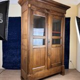 Empire period bookcase in blond walnut circa 1810