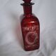Antique Bohemian Crystal Carafe Egermann Ruby Red Engraved.