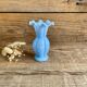 Small blue milk glass vase