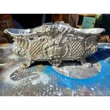 Pair of cast iron planters from 1900 from Charleville-Mézières, rocaille style