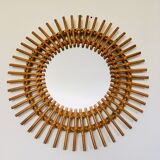 Sun rattan mirror 48x48cm