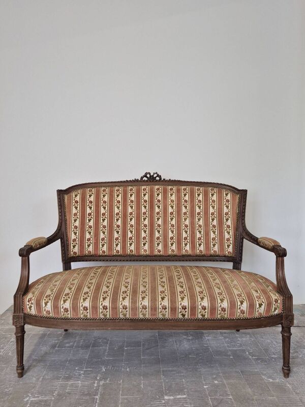 Banquette canapé style Louis XVI deux places époque 1900s