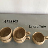 Four ceramic cups