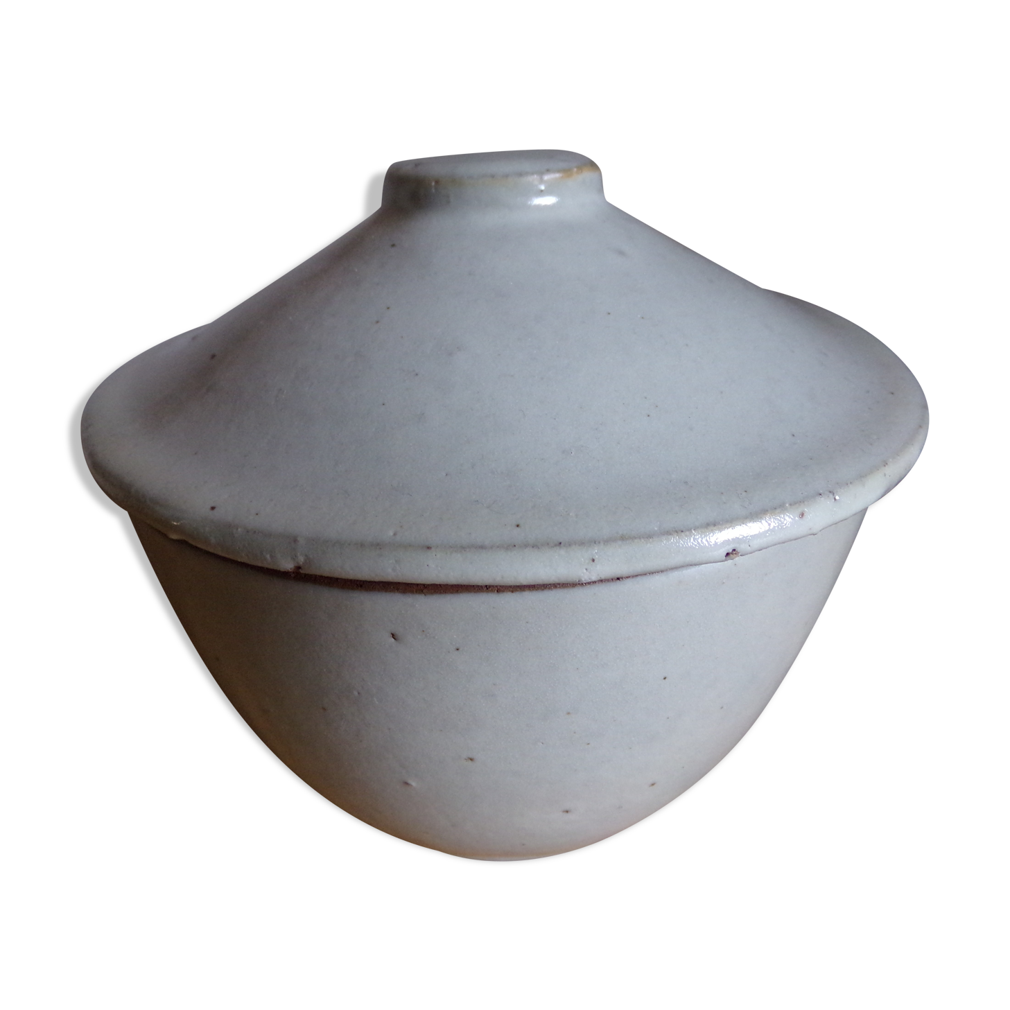 Enamelled terracotta pot