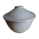 Enamelled terracotta pot