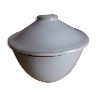 Enamelled terracotta pot