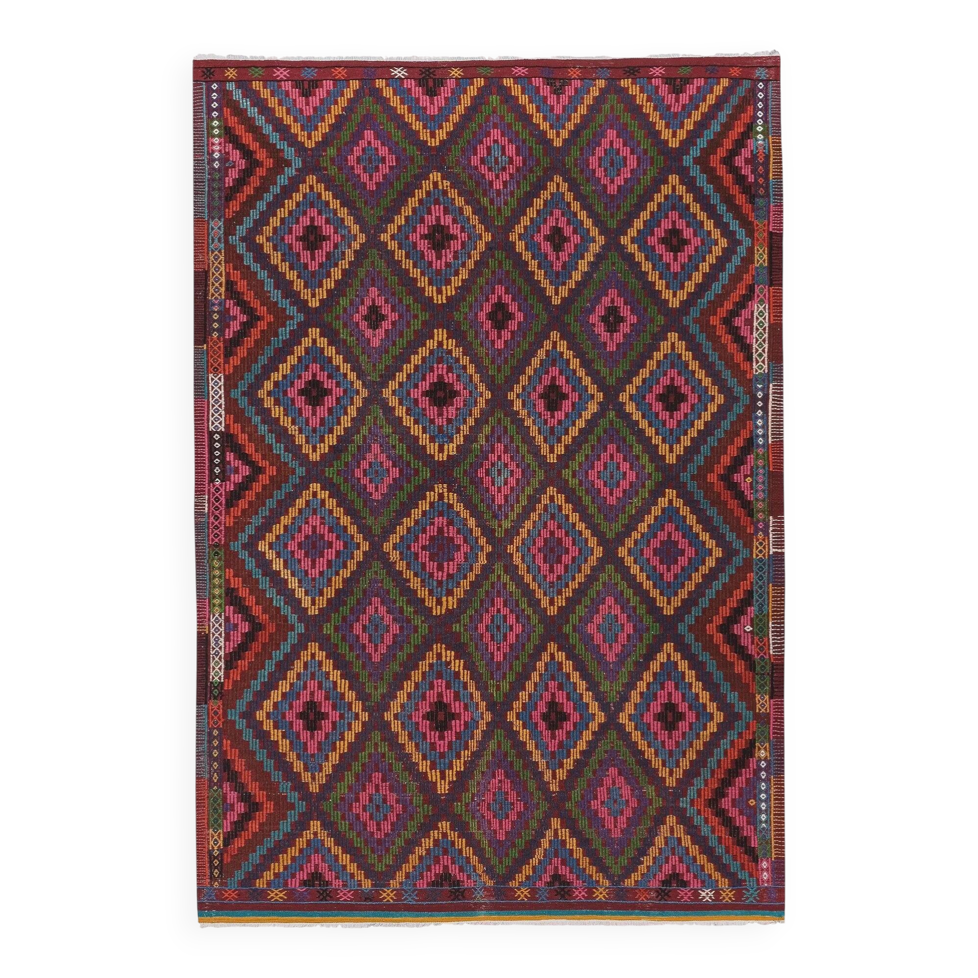 Vintage Turkish kilim, handwoven, 173x263 cm.
