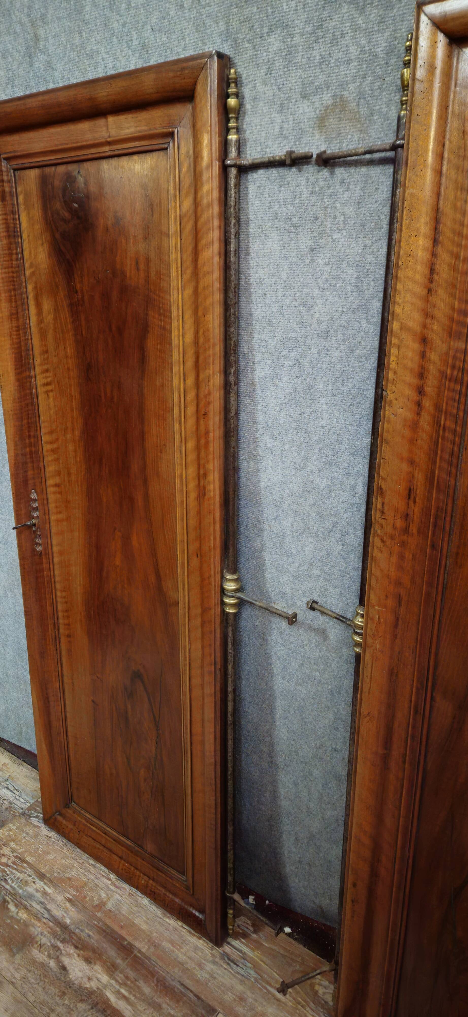 Pair of walnut wardrobe doors, dated 1895 / for cupboard