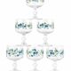 Set of 6 Arcopal Veronica Myosotis wine glasses