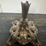 Silver metal candle holder