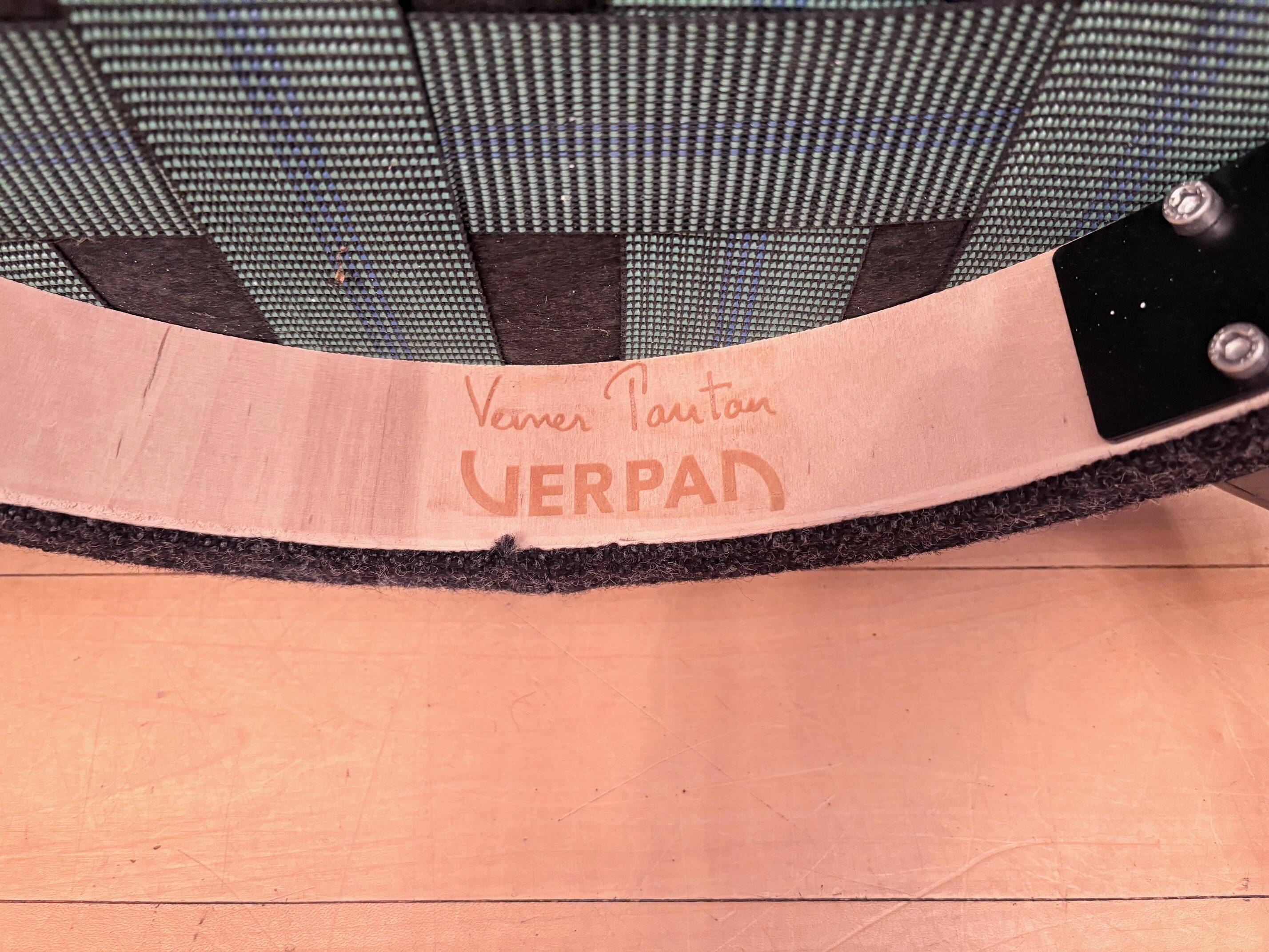 Chair 430 designed by Verner Panton, Verpan, Denmark, signed by Peter.