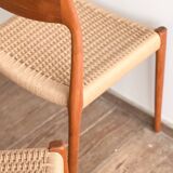 Chaises danoises en teck Mid-Century par Niels O. Møller # 77, set de 8