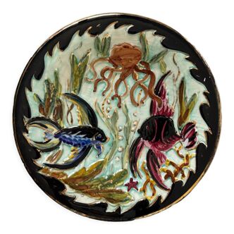 Vallauris dish signed Pugi