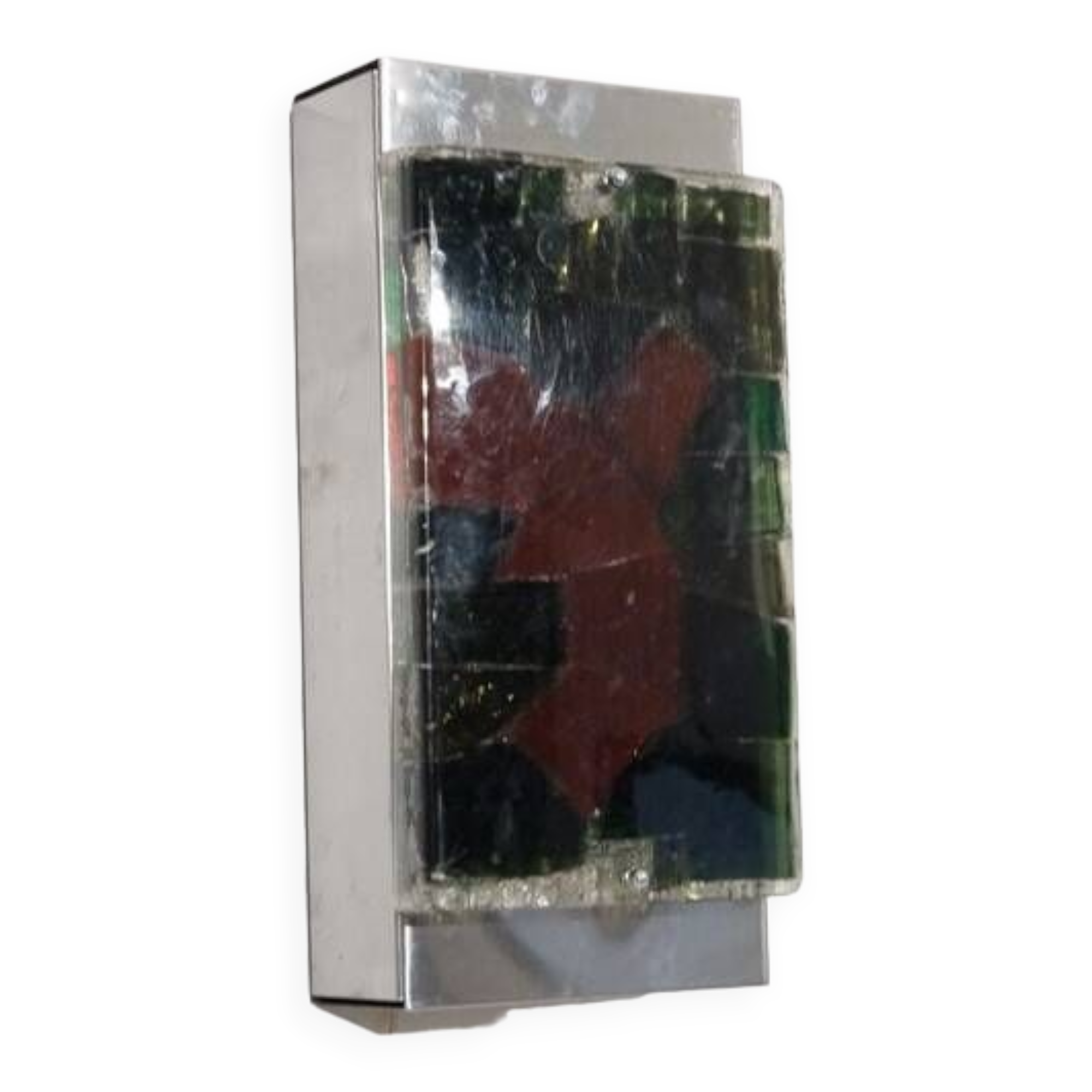 Large 1970 wall lamp in resin and glass