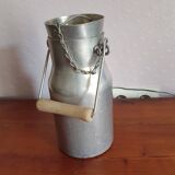Vintage complete aluminum milk jug milk can