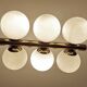 Vintage Glass Brass  Pendant Light, 1950s