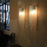 Wall light by Carlo Nason for Mazzega, Cascade, Glacier Blue, 1970s, 1/2