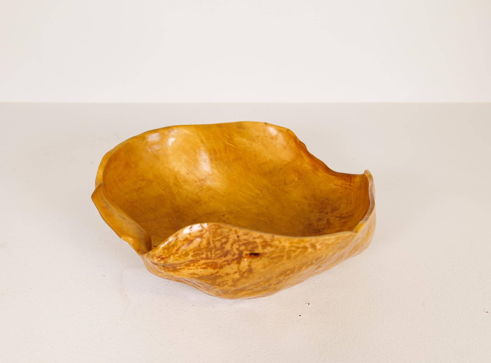 Large Organic Bowl in Curly Birch, Swedish Folk Art, 1962