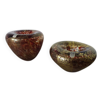 Maltese Glass Ashtrays from Mdina, 1960s, Set of 2