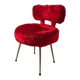 Chaise fourrure rouge vintage