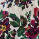 White vintage floral rug made by hand in Romania, beautiful flowers