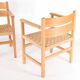 Pair of wooden and rope armchairs