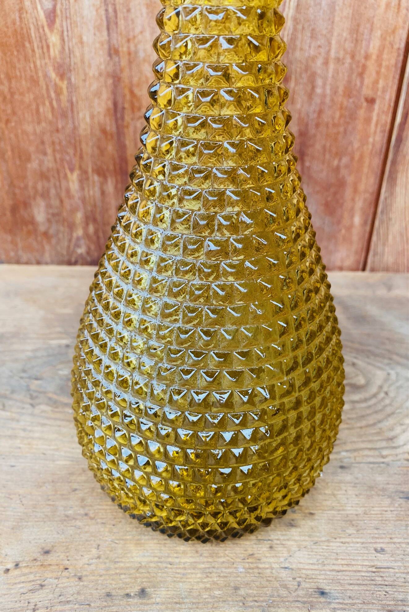 Italian carafe Empoli amber yellow 1970s