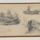 Dessin d’étude original à la mine de plomb signé daté 1844