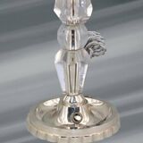Art Deco Silver Table Lamp in Chrome Brass & Glass