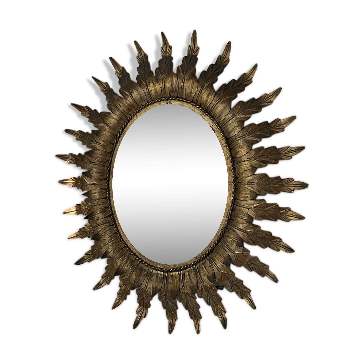 Golden mirror ancient flowery sun