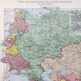 Vintage USSR and Finland map 43x43cm from 1950